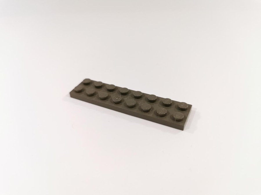 Lego - bit - bas - plate - 2x8 - part 3034 - mörkgrå (old dark gray)