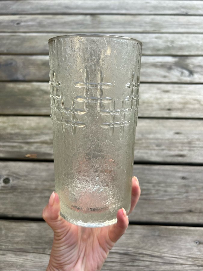 Riihimäen vas glas glasvas finsk design Finland blomster vintage