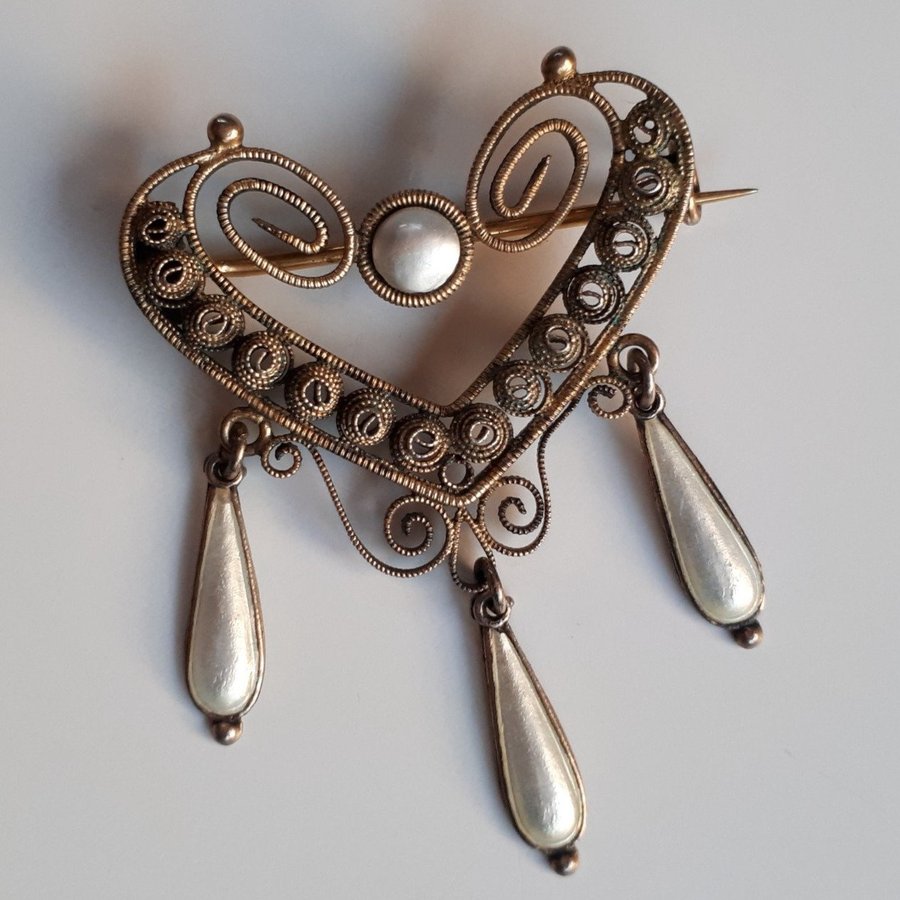 Early 1900s Filigran Broche. Antik Brosch. Perfect Brooch. ?Maybe Silver (Sølv)?