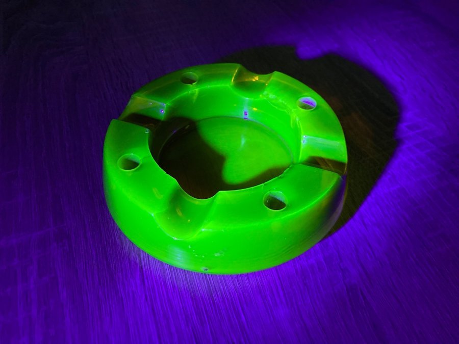 Amber ashtray uranium glass