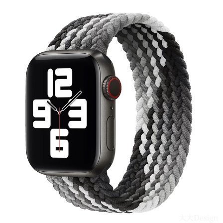 Flätad sololoop Apple Watch - Svart/vit - 38/40/41 mm