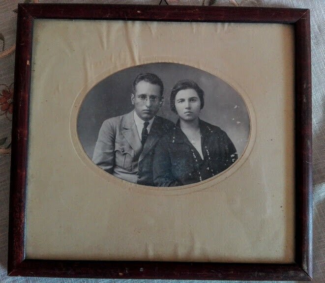 Antique Framed Black/White Photo, Old  Original