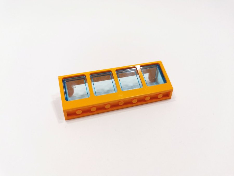 Lego - fönster - båt - 2x8x2 - 89648c02 - orange / trans light blue