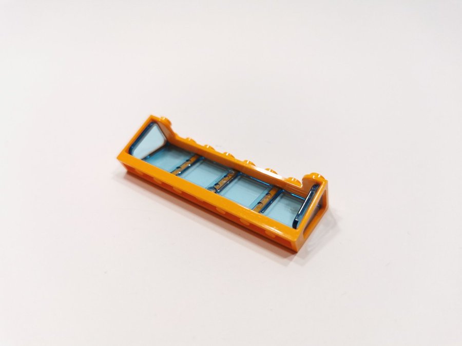 Lego - fönster - båt - 2x8x2 - 89648c02 - orange / trans light blue