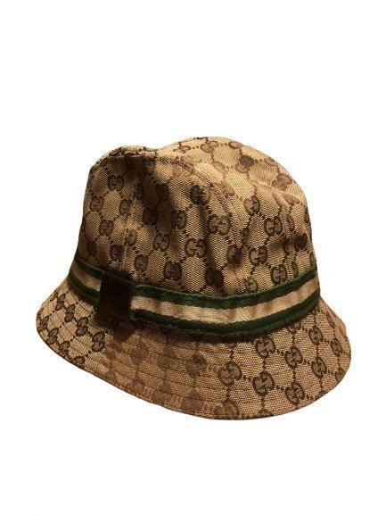 Klassisk Gucci bucket hatt i monogramstrl M