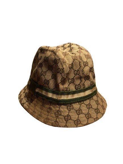 Klassisk Gucci bucket hatt i monogramstrl M