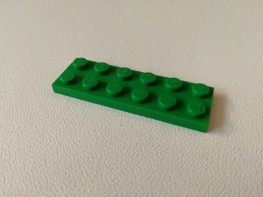 Lego - plate - platt - bas - 2x6 - part 3795 - grön