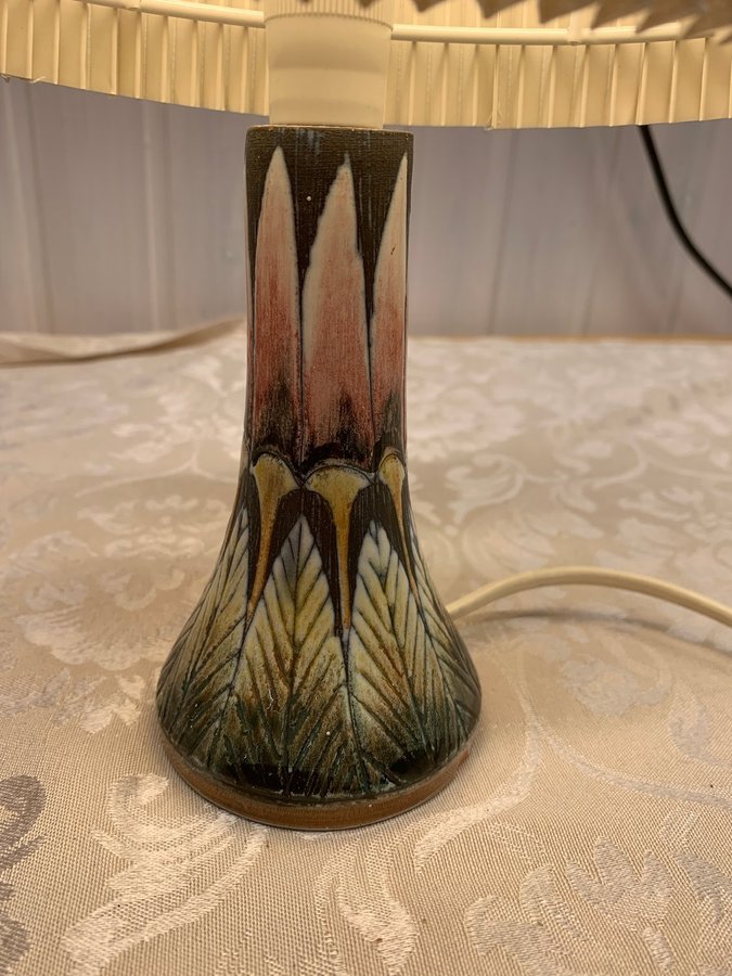 Tilgmans keramik lampa med skärm - swedish ceramics 50/60s