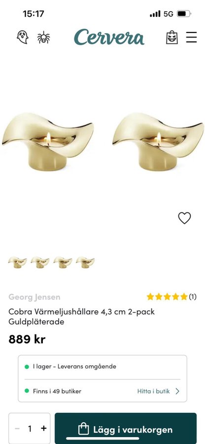 Georg Jensen Cobra Värmelujshållare 2-pack