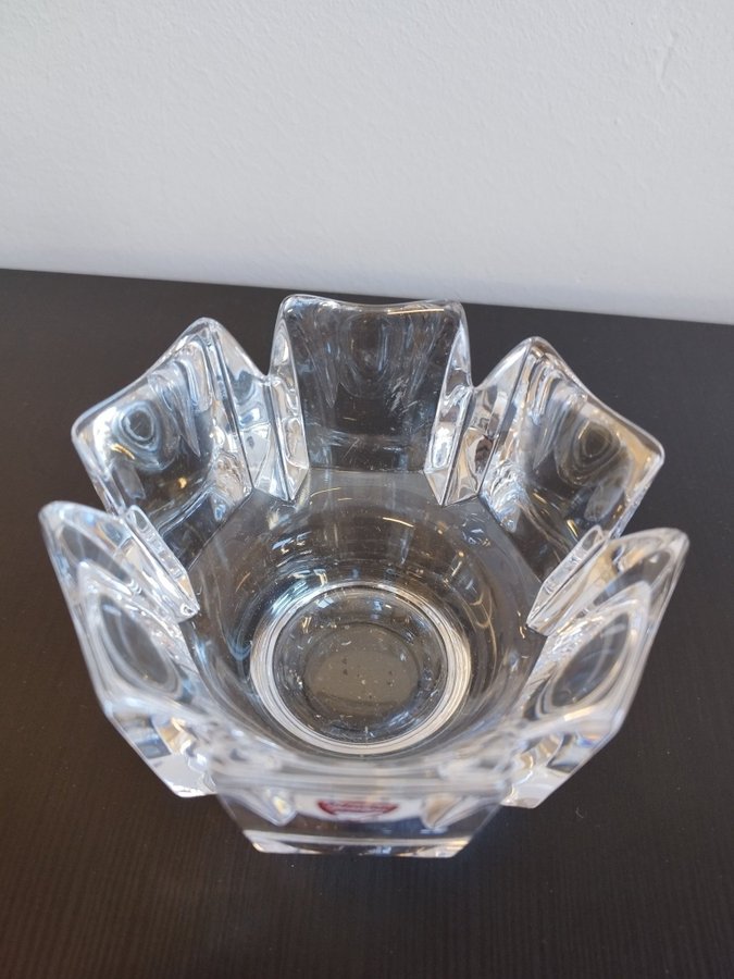 Orrefors glas skål ”Corona” designad av Lars Hellsten retro