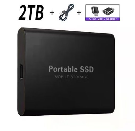 Extern Mobil 2TB 31 USB SSD Hårddisk - Svart