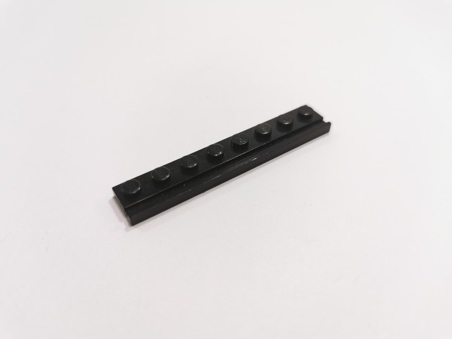 Lego - plate - rail - mod - 1x8 - part 4510 - svart