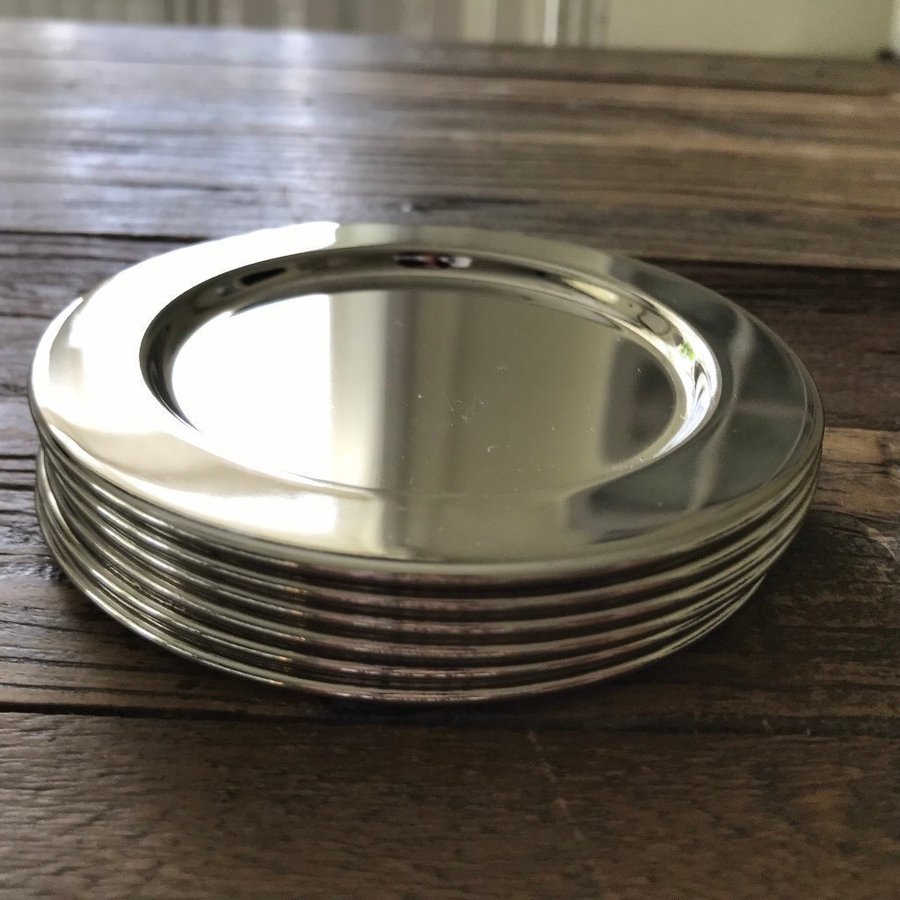 6 Coasters glasunderlägg nysilver