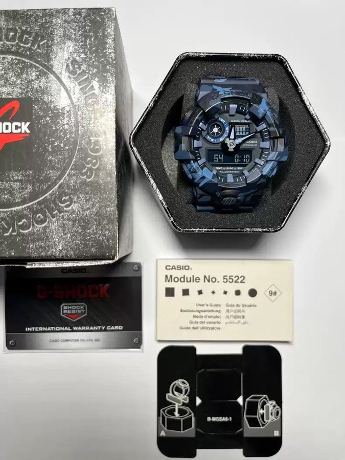 Casio G-Shock GA-700CM Blue Camo Watch