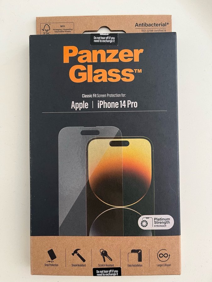 Panzer Glass skärmskydd för iPhone 14 Pro