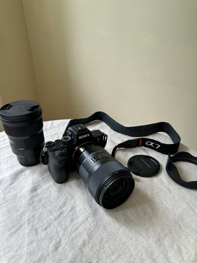 Sony a7riii + Sigma 24mm 1.4 Art lens och Sigma 35mm 1.4 Art lens