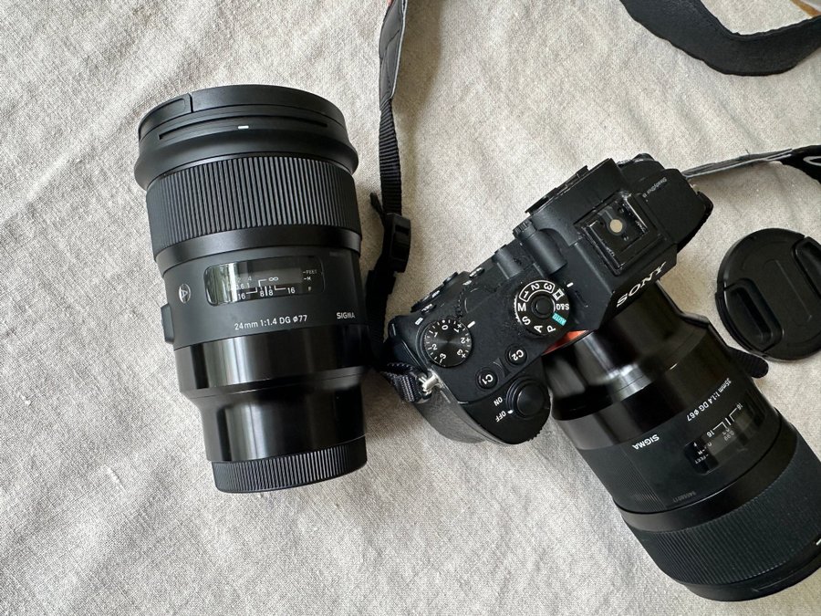 Sony a7riii + Sigma 24mm 1.4 Art lens och Sigma 35mm 1.4 Art lens