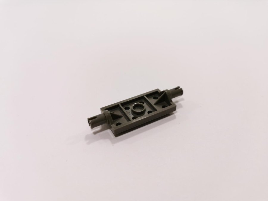 Lego - plate - mod - 2 pin - 2x4 - part 30157 - mörkgrå (old dark gray)