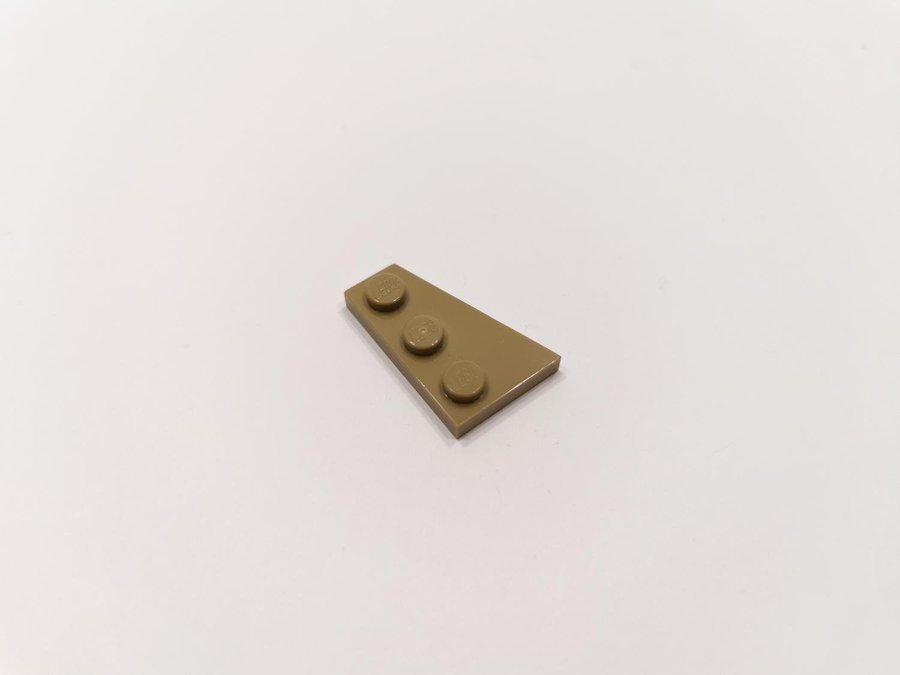 Lego - wedge - vinge - plate - höger - 3x2 - part 43722 - biege (dark tan)