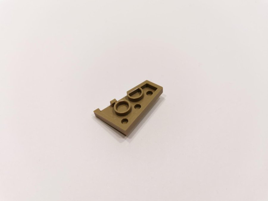 Lego - wedge - vinge - plate - höger - 3x2 - part 43722 - biege (dark tan)