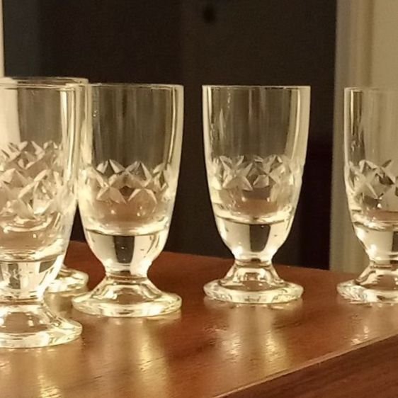 5 st snapsglas spritglas Förmodligen Bohemia Krictall