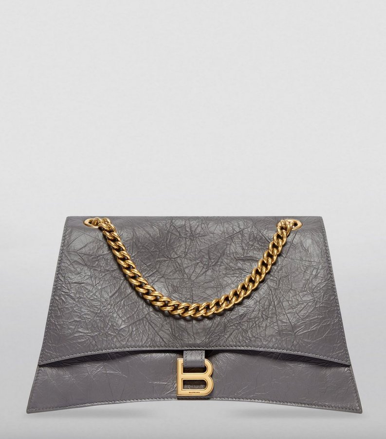 NY OANVÄND Balenciaga Crush Medium Chain Bag in dark grey - taggar kvar