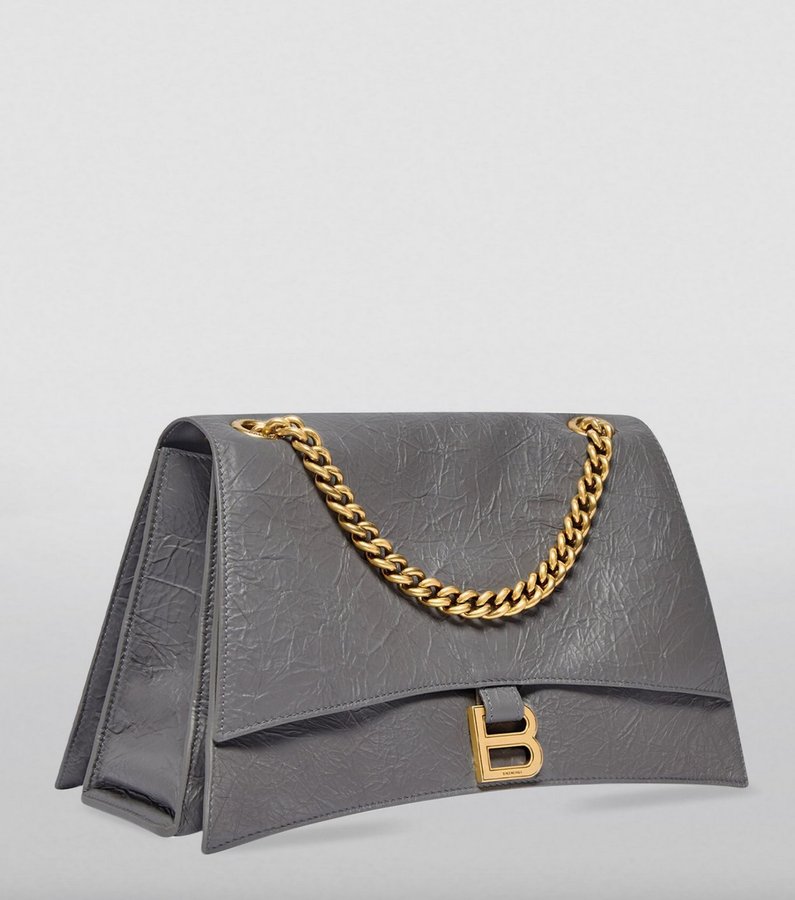 NY OANVÄND Balenciaga Crush Medium Chain Bag in dark grey - taggar kvar