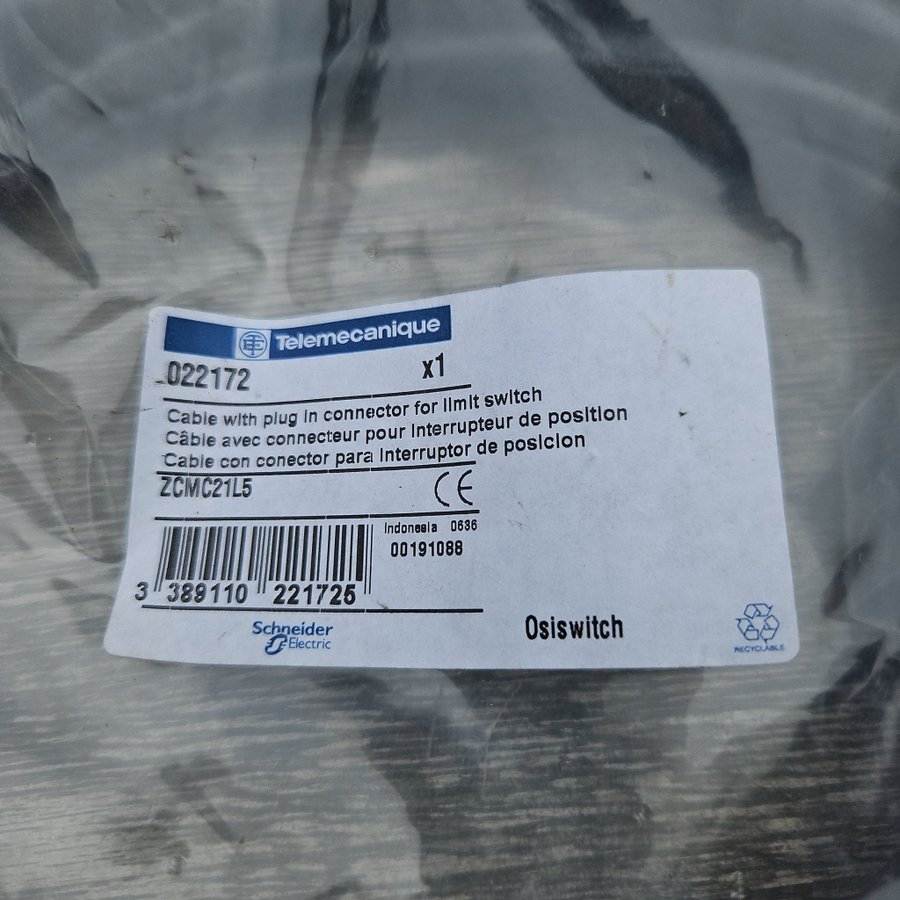 Telemecanique kabel konnektor limit switch 022172 ZCMC21L5