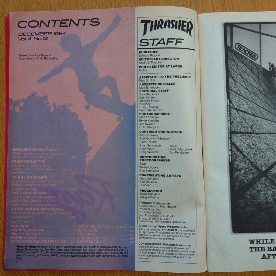 Thrasher Skateboard Magazine - December 1984, Vol.4, No8.12