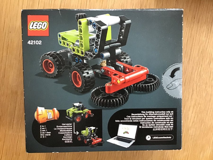 LEGO 2 st oöppnade Technic 42102 Mini CLAAS XERION  42123 Motorcykel