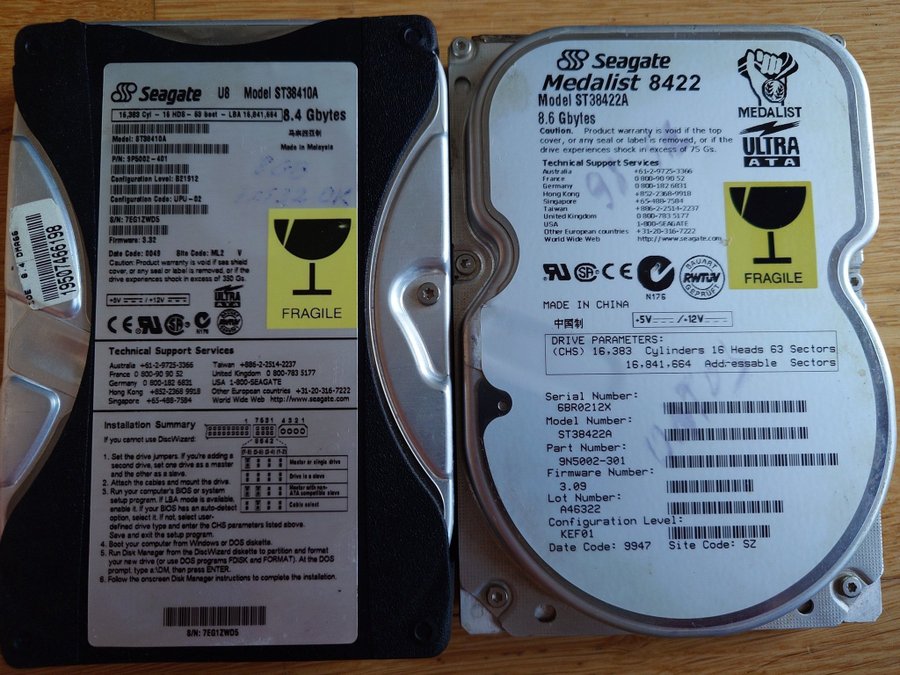 2x 8GB IDE disks