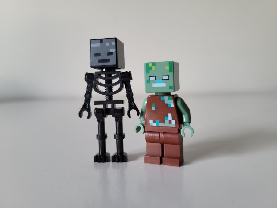 Lego - Minecraft - Wither Skeleton+Drowned Zombie - min025+min088 - Minifigur