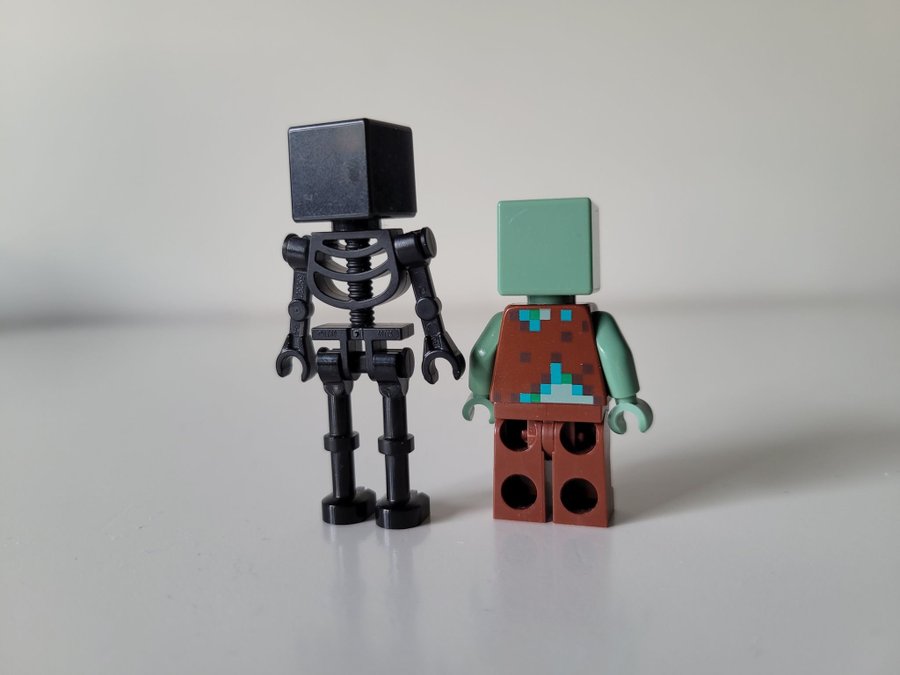 Lego - Minecraft - Wither Skeleton+Drowned Zombie - min025+min088 - Minifigur