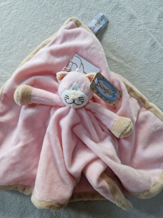 Rosa snuttefilt katt snutte dinglis diinglisar teddykompaniet bebis babyshower