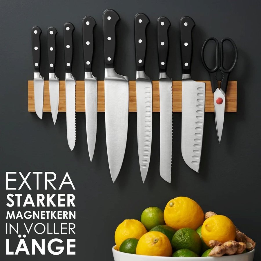 LARHN magnetremskniv av bambu med extra stark magnet - 40cm Ny