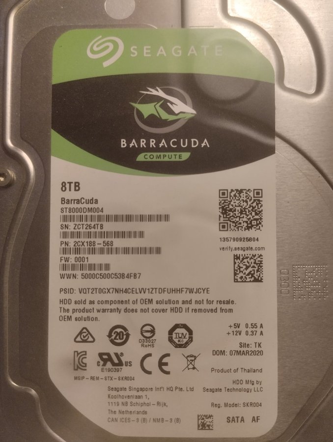 Seagate Barracuda 8tb HDD 3.5