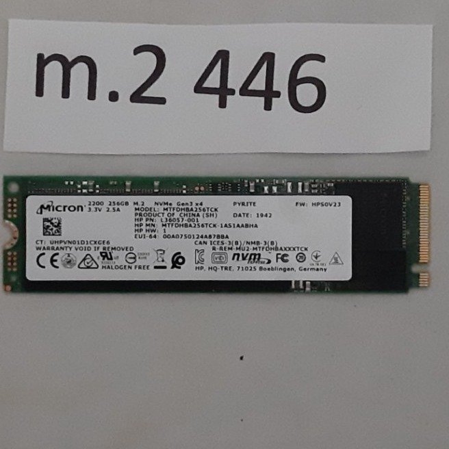 SSD Micron M.2 256GB, NVMe, formfaktor 2280