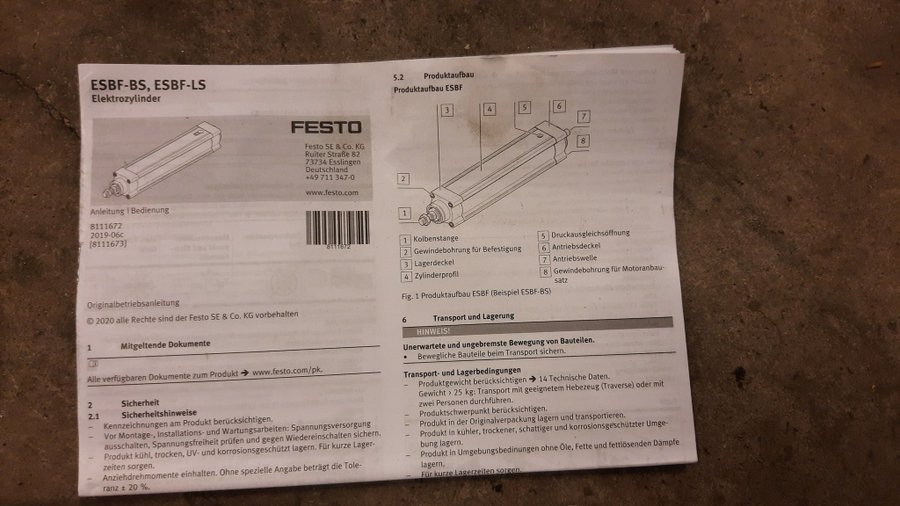 Ny Festo Elektrisk Cylinder ESBF