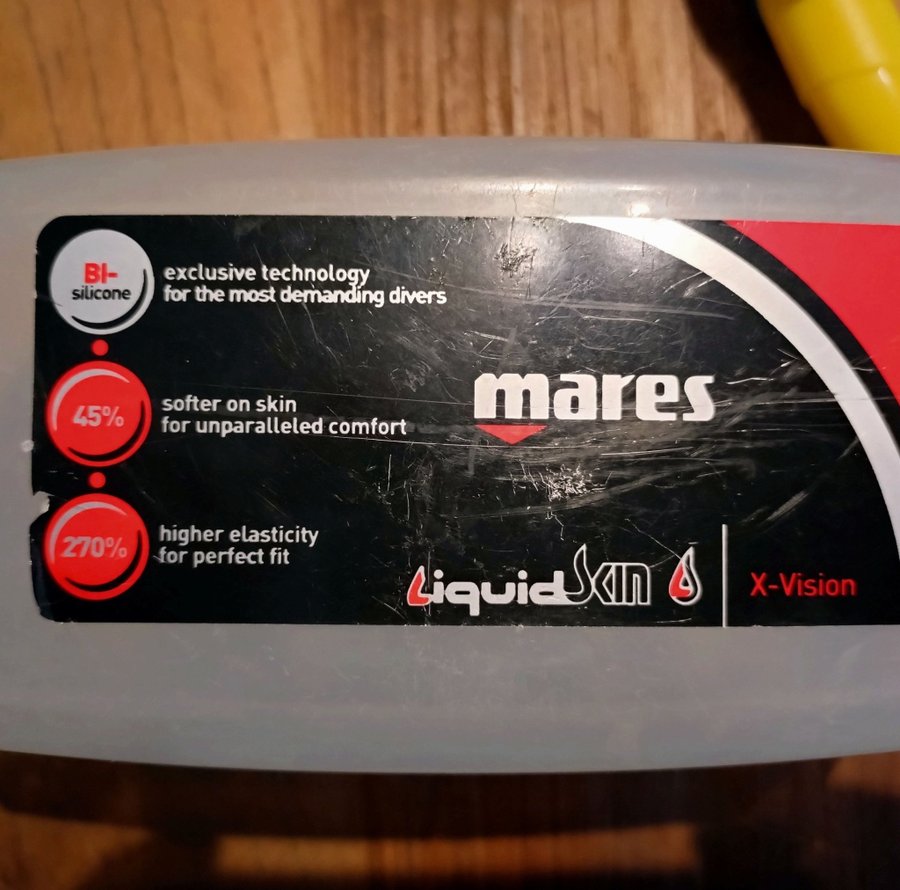 Mares X-Vision Mid Liquidskin dykmask (cyklop) och snorkel.