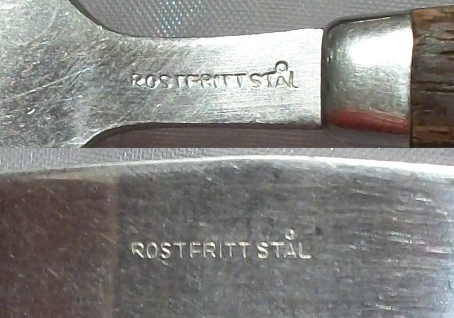 24 Del VINTAGE Bestick Matbestick 8+8+8 av Rostfritt Stål me Skaft av ÄKTA Teak