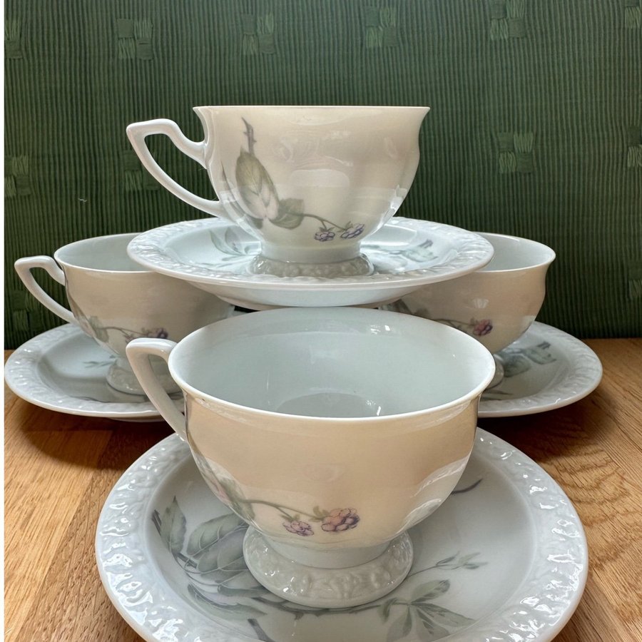 MARIA BJÖRNBÄR ROSENTHAL KAFFEKOPP m ASSIETT 4st RETRO VINTAGE