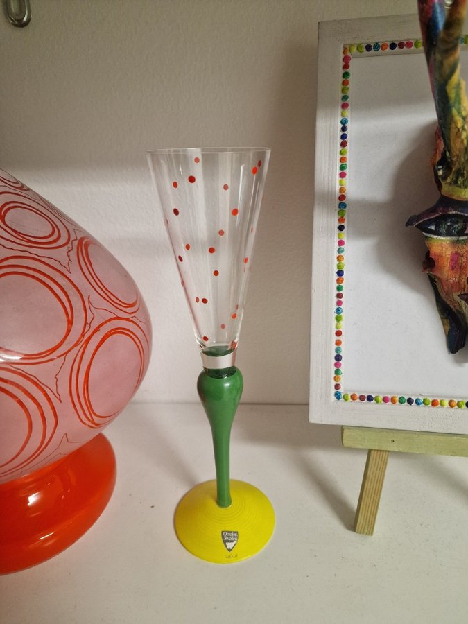 1 kr! Orrefors Clown Champagneglas