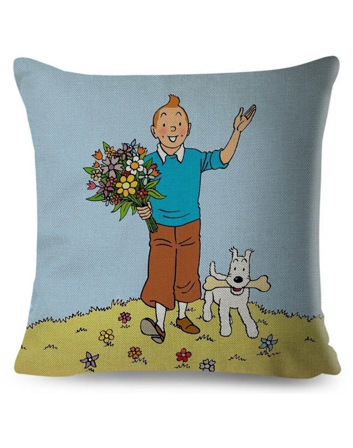 Tintin - Prydnadskuddefodral med klassiskt Tintin motiv