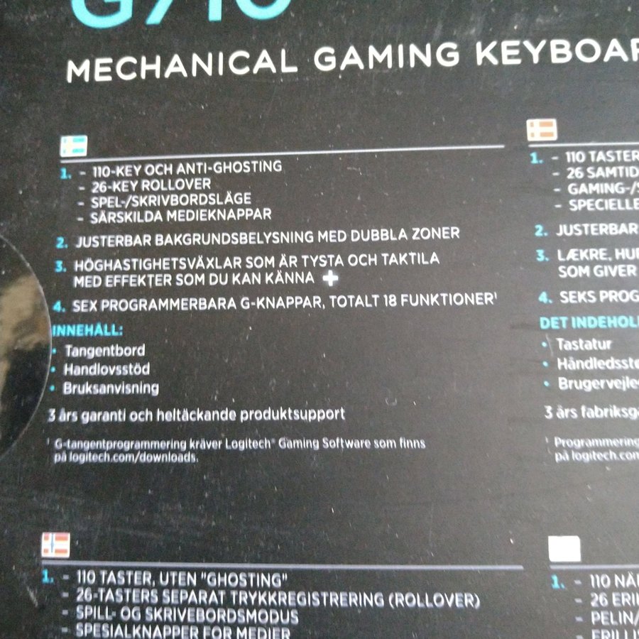 Logitech G710+ Mekaniskt Speltangentbord