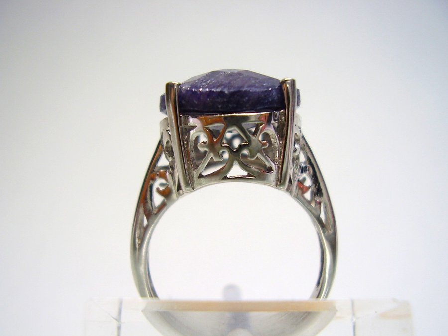 DESIGNER SAPPIRRING SILVER  GULT GULD signerad DAVID SIGAL. / SAPHIR RING SIGAL