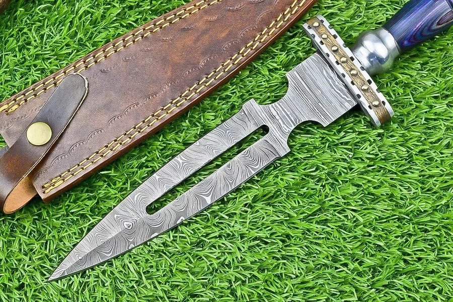 15" CUSTOM Handmade Hunting KNIFE Damascus Steel BLADE DAGGER KNIFE UNIQUE STYLE