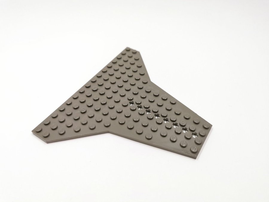 Lego - plate - platta - space - 16x14 - part 6219 - mörkgrå (old dark gray)