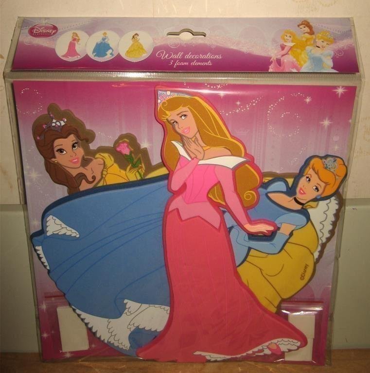 Disney Princess 3st Väggmärken Dekal Skumplast WALL STICKERS