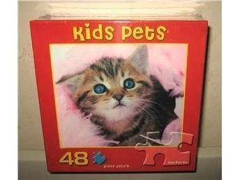 Kids Pets Pussel - Tabby Kitten Kattunge Motiv 48 Bitar