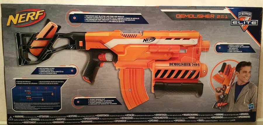 NERF N-Strike Elite Demolisher 2-i-1-blaster + 10 st pilar  2 st Missiler